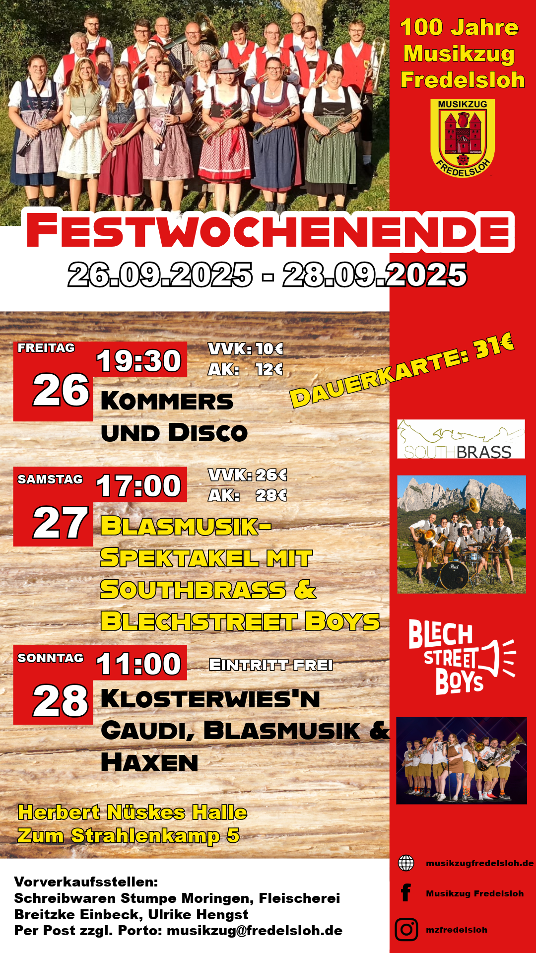 100 Jahre Musikzug Fredelsloh – Noch 1 Monat zum Jubiläumsfest!