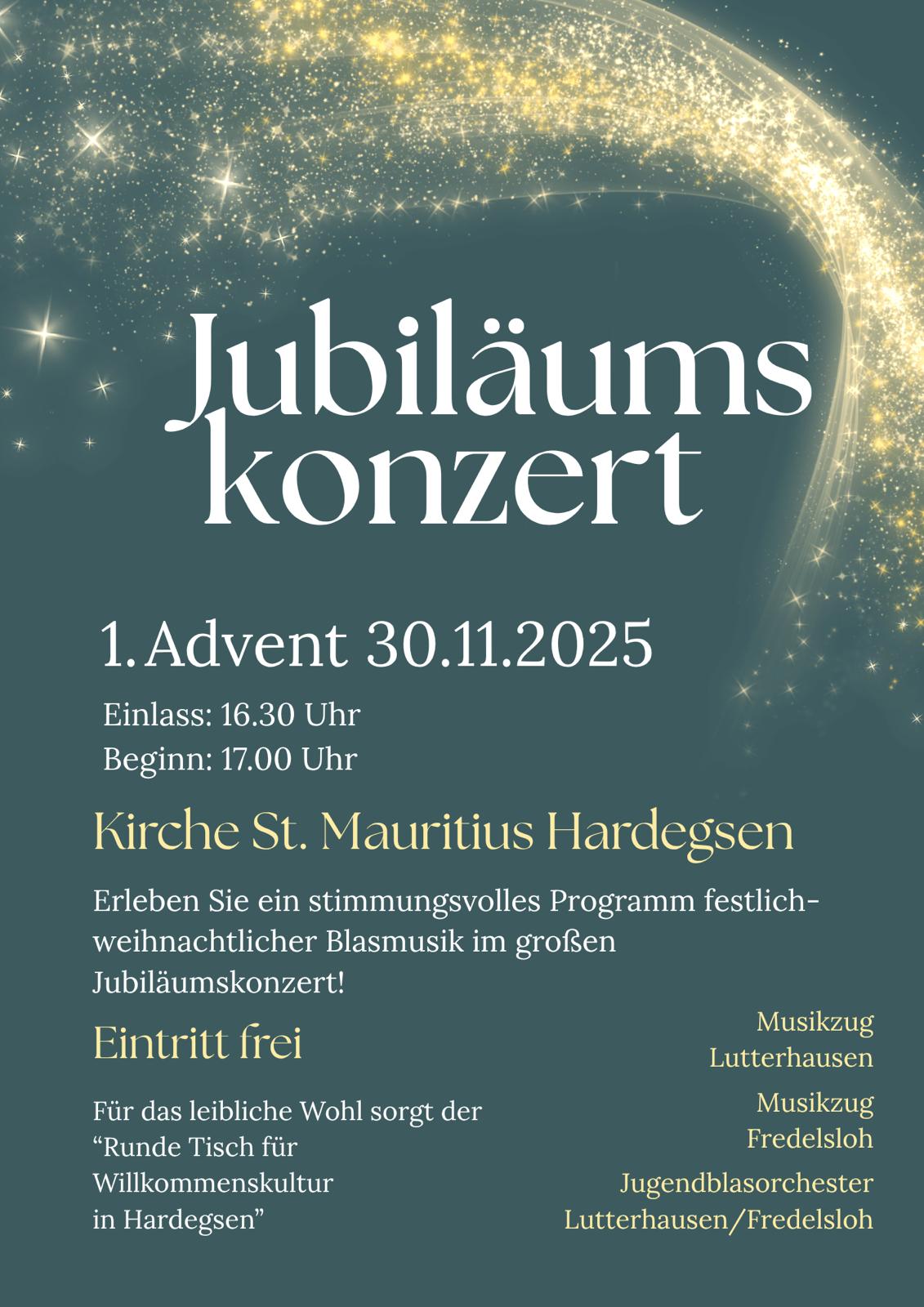 Jubiläumskonzert am 1. Advent in der Kirche St. Mauritius in Hardegsen